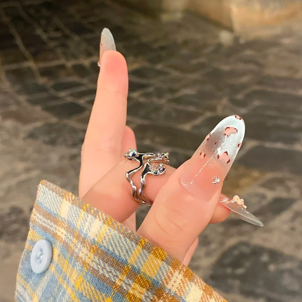 Künstlerische lange Stiletto Drucknägel mit Schleifen Design Karnz