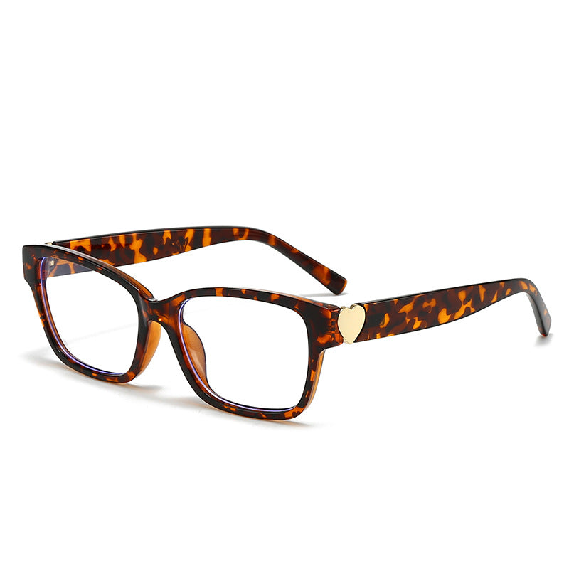 Damen modische quadratische Sonnenbrille mit Herz-Akzenten Karnz