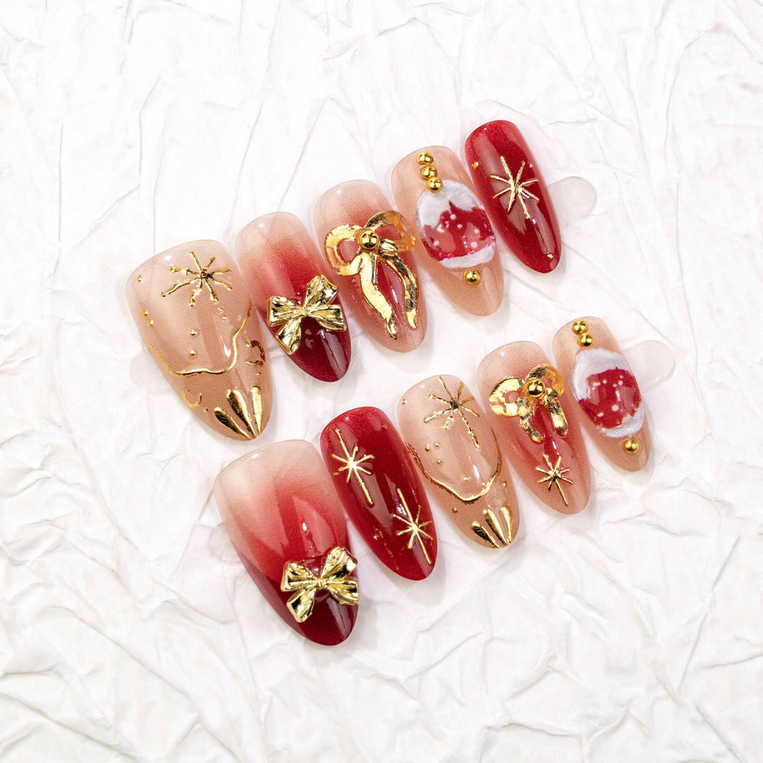 Festliches urlaubs-themed Druck-Nagelkunst-Set