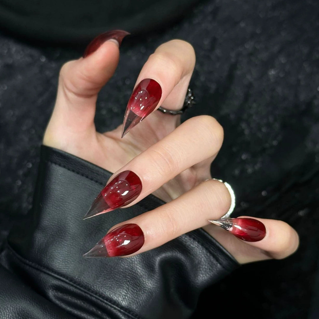 Stiletto Press-On Nagelset mit Ombre-Design