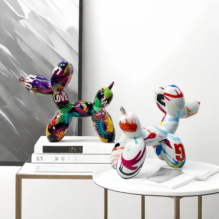 Bunte Ballon-Hund Skulptur Karnz