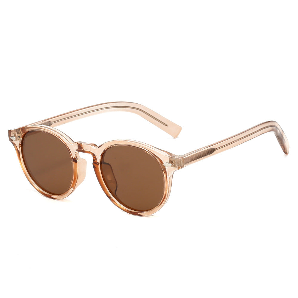 Damen modische Sonnenbrille mit transparentem Rahmen und gelben Gläsern Karnz