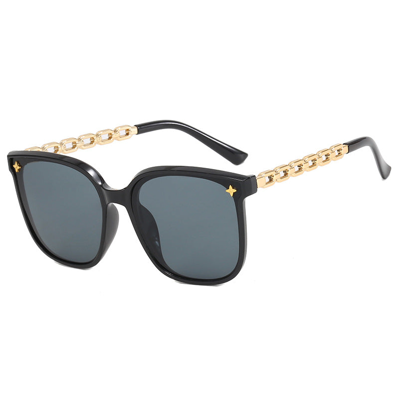 Damen modische Sonnenbrille mit trendigem Kettenrahmen Karnz