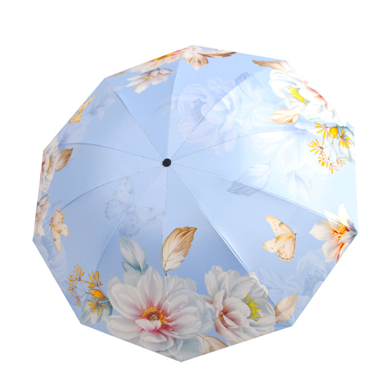 Damen Regenschirm mit floralen Mustern und UV-Schutz Karnz