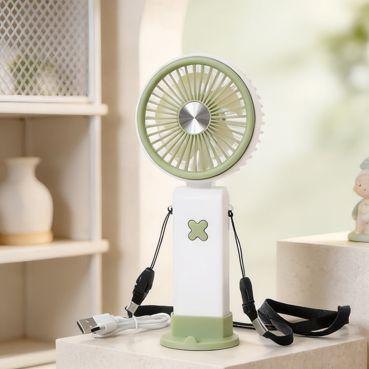 Unisex Tragbarer Handventilator mit flexiblem Hals und USB-Ladefunktion Karnz