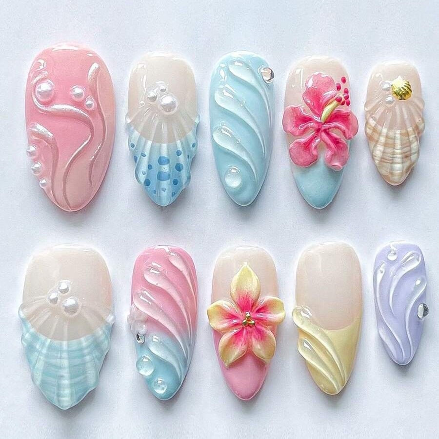 Premium Press-On Nail Tips Set mit Kleber und Feile