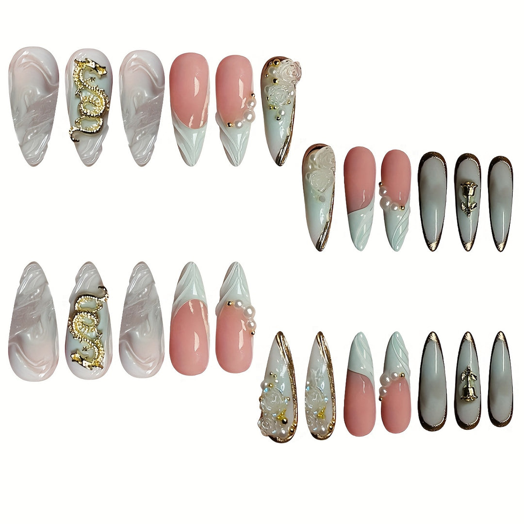Kreatives Künstlerisches Press-On-Nageldesign Karnz