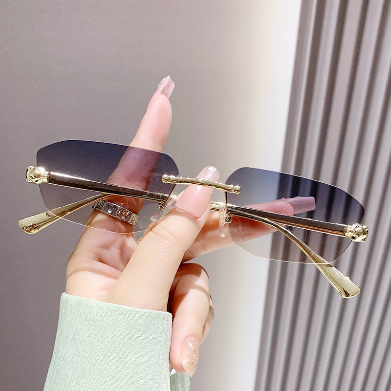 Damen elegante Halbgestell Sonnenbrille Karnz