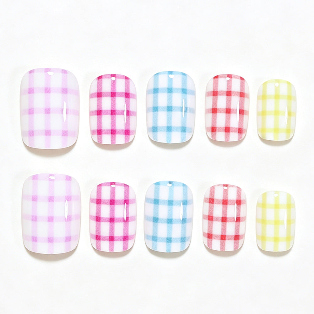 Gingham Muster Nagelkunst Wraps Karnz