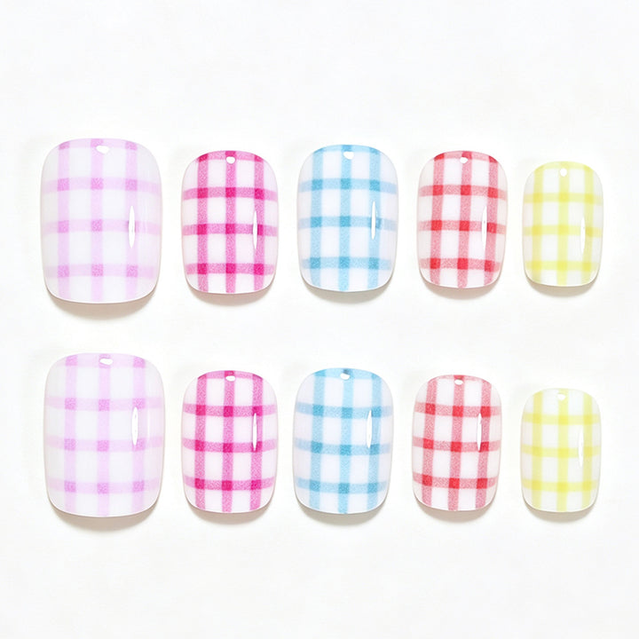 Gingham Muster Nagelkunst Wraps Karnz