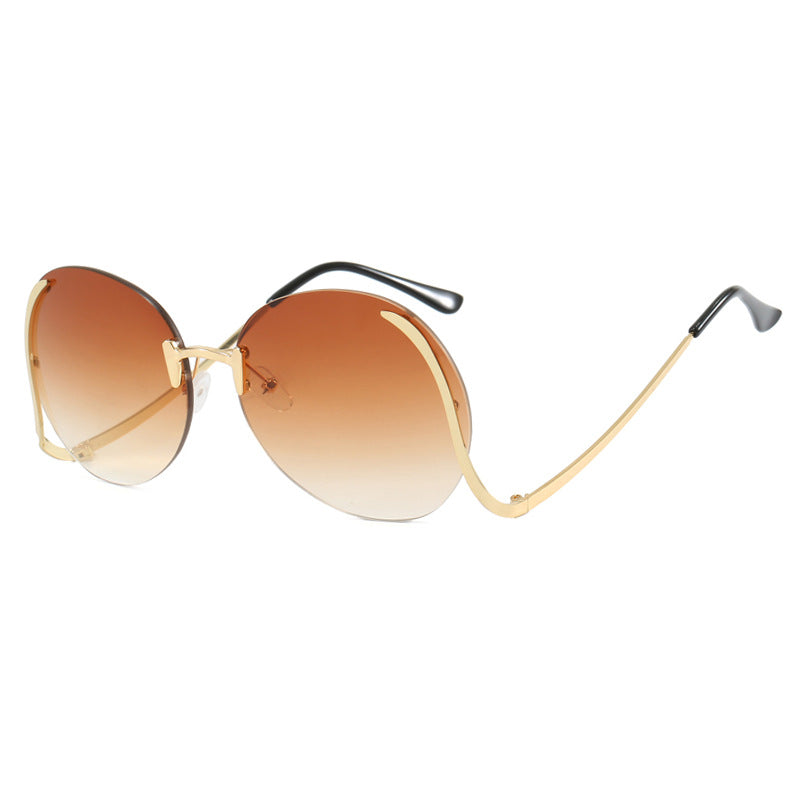 Damen luxuriöse Oversized-Sonnenbrille mit innovativem Rahmen und UV-Schutz Karnz