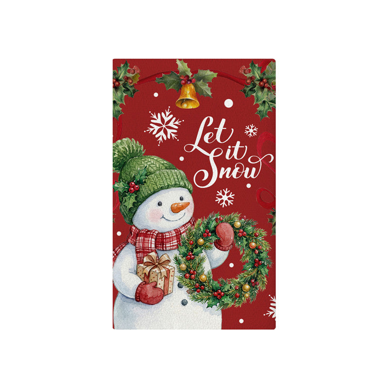 Dekorativer Vintage Weihnachtskranz Baumwoll-Leinen Küchentuch