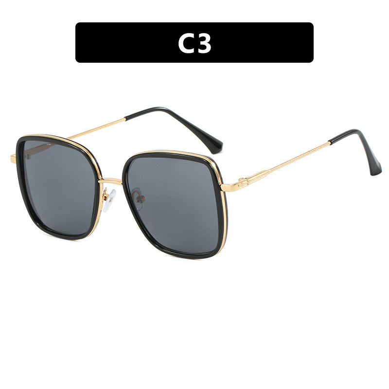 Damen oversized Sonnenbrille mit elegantem Metallrahmen und polarisierten Gläsern Karnz
