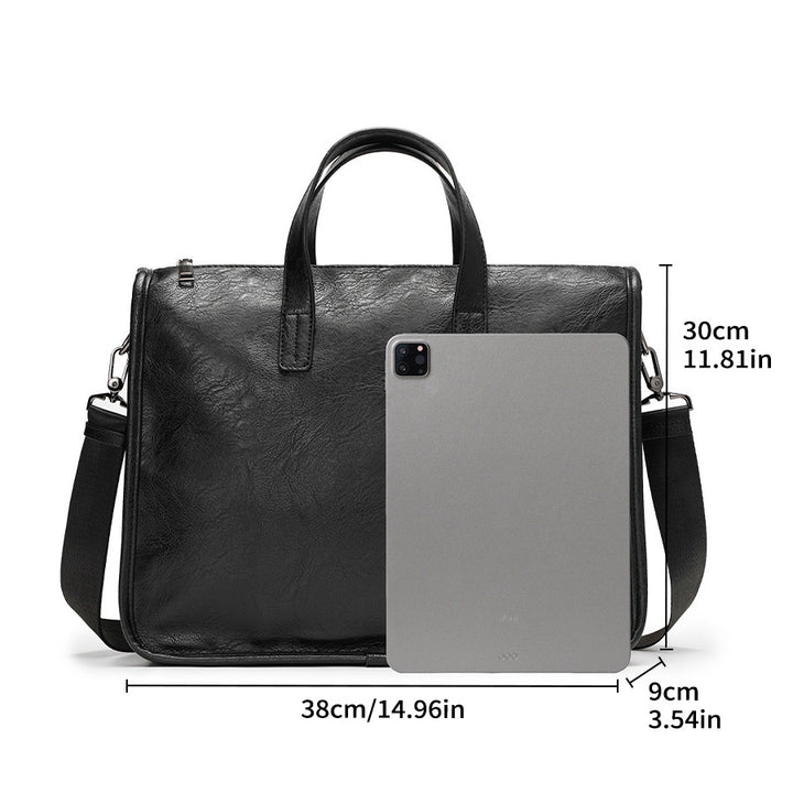 Klassische Leder Laptop Aktentasche