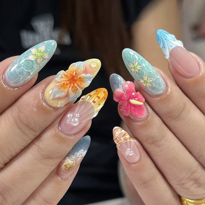 Künstlerisches Floral Nagelkunst Set Karnz