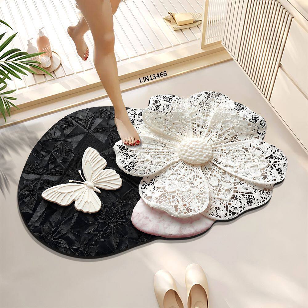 Florales Design Dekorative Badematte