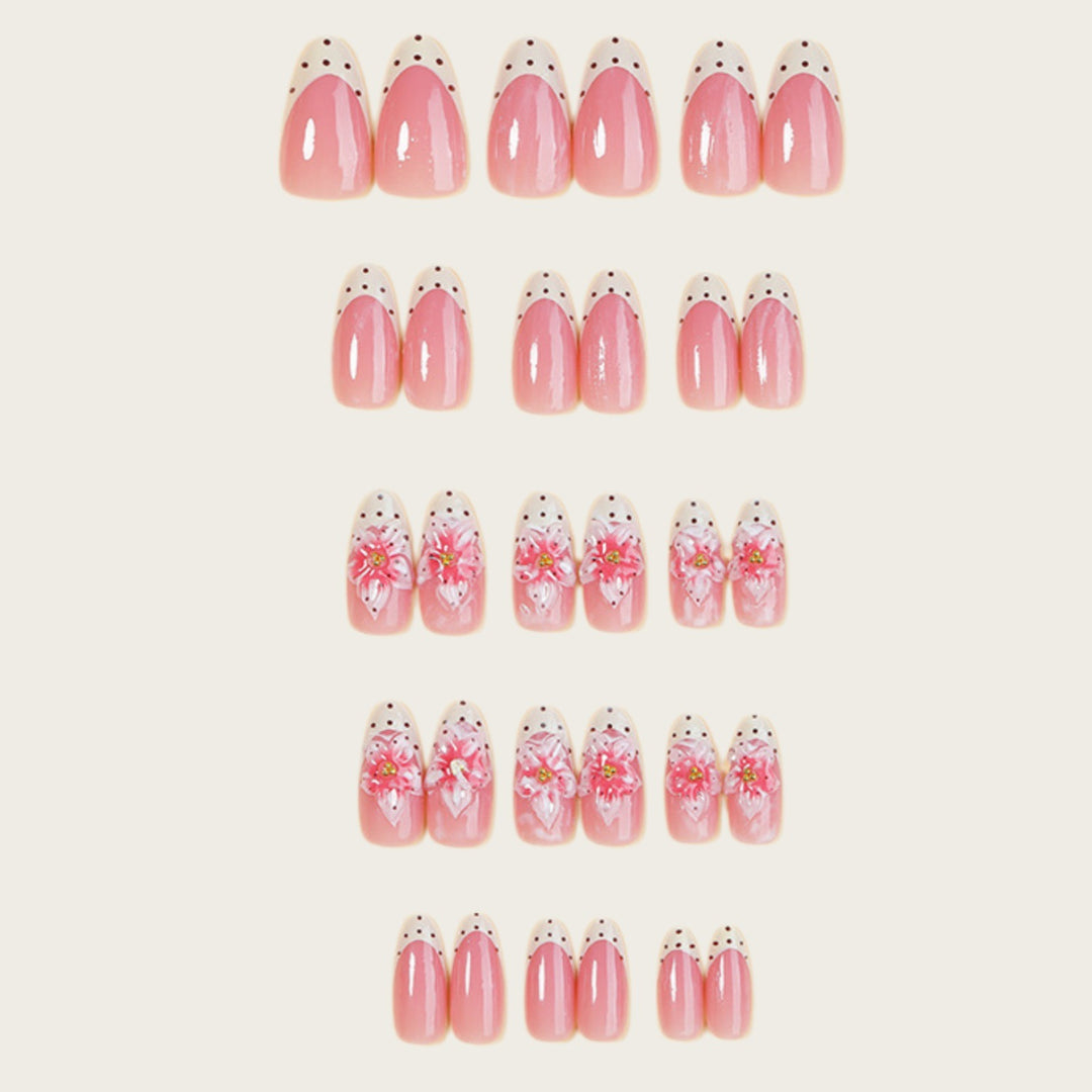 Dekoratives Floral Press-On Nagelset Karnz