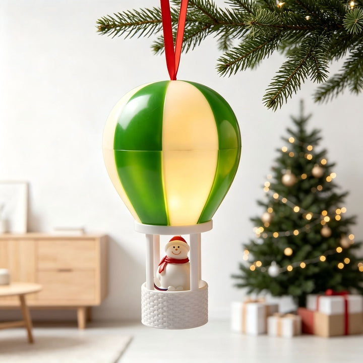 Weihnachtsdeko Heißluftballon mit Schneemann