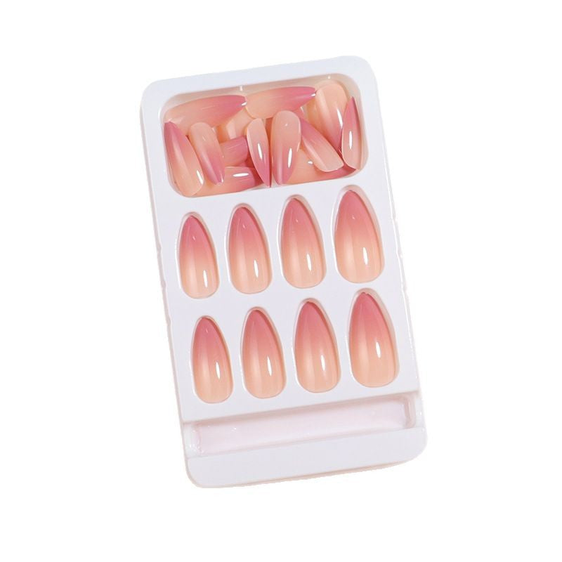 Premium Glänzende Ombre Stiletto Press-On Nagelspitzen Karnz
