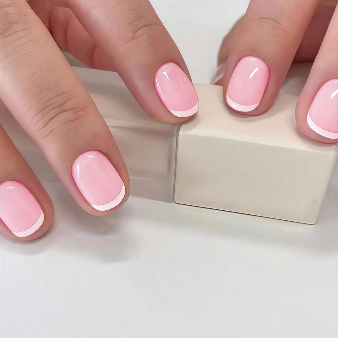 Premium French Tip Press-On Nägel Karnz