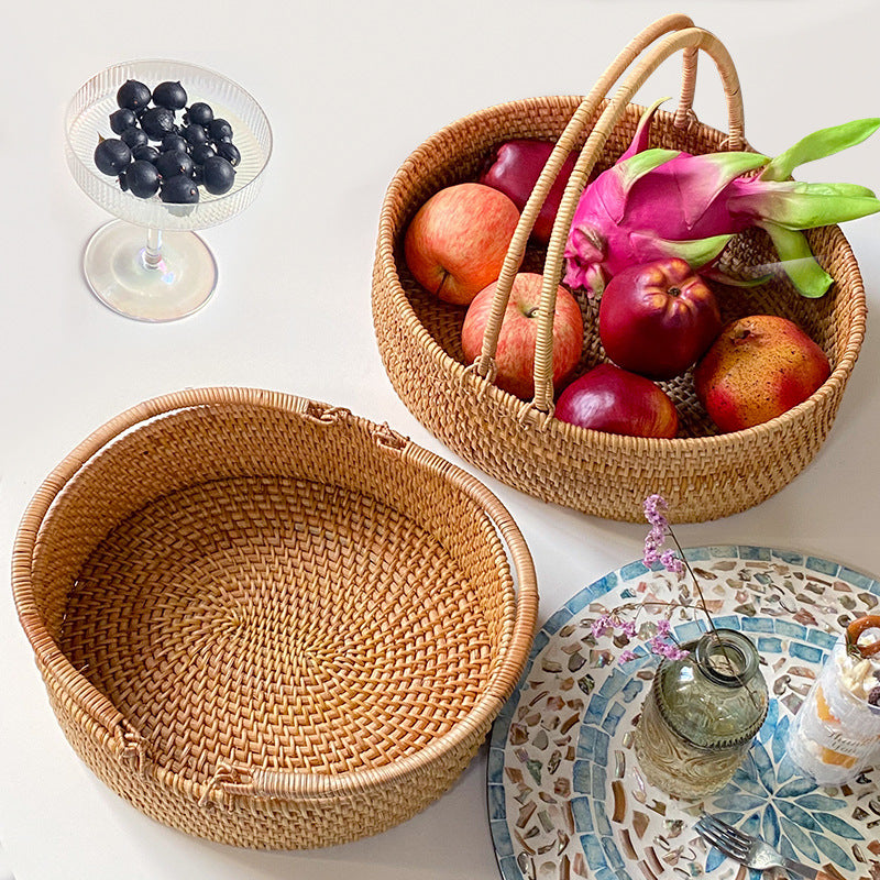 Damen Handgefertigter Rattan-Korb Karnz
