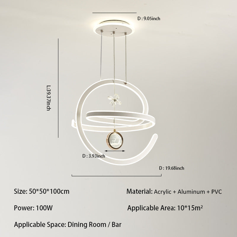 Moderne Spiral-LED-Pendelleuchte