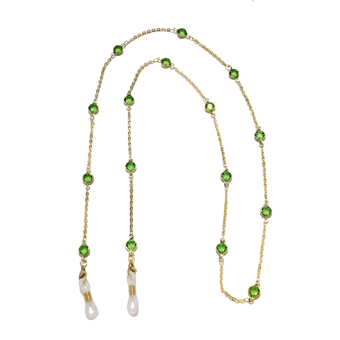 Elegante, mit Kristallen verzierte Brillen-Kette Karnz