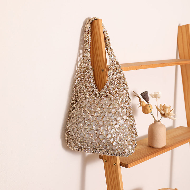 Damen Henkeltasche aus handgeknüpftem Naturmaterial Karnz