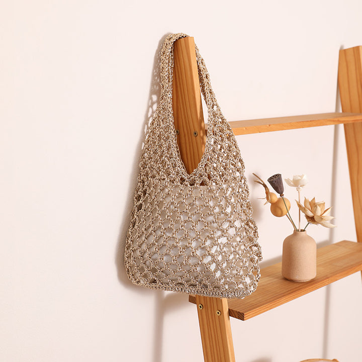Damen Henkeltasche aus handgeknüpftem Naturmaterial Karnz