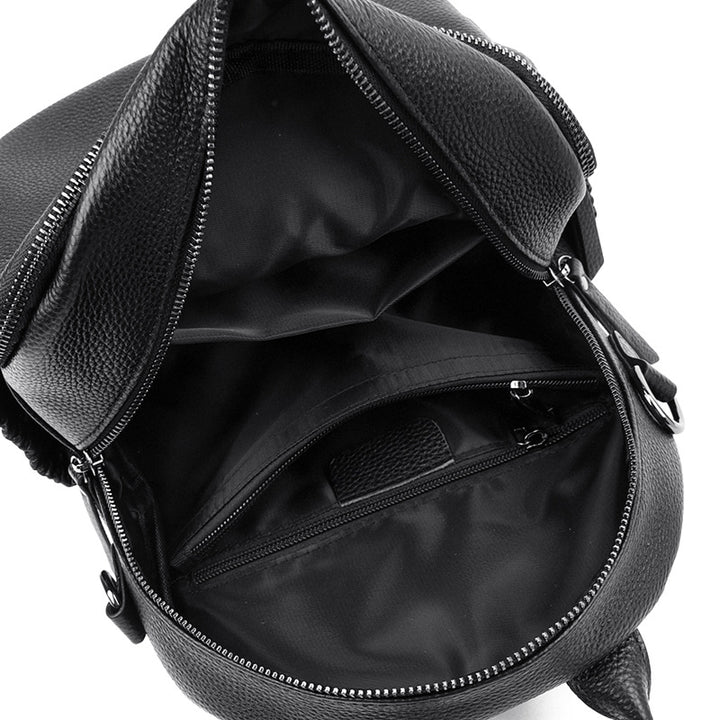 Multi-Funktionaler Texturierter Leder-Rucksack Karnz