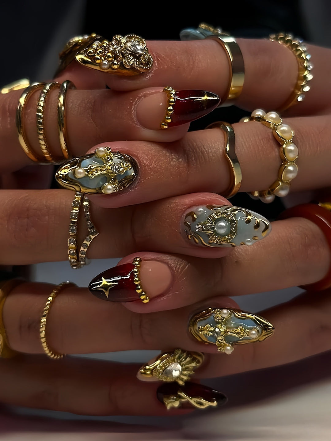 Luxus 3D Metallische Nagelkunst Erweiterungen Karnz