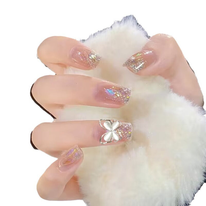 Dekoratives florales Press-On-Nagelkunst-Set Karnz