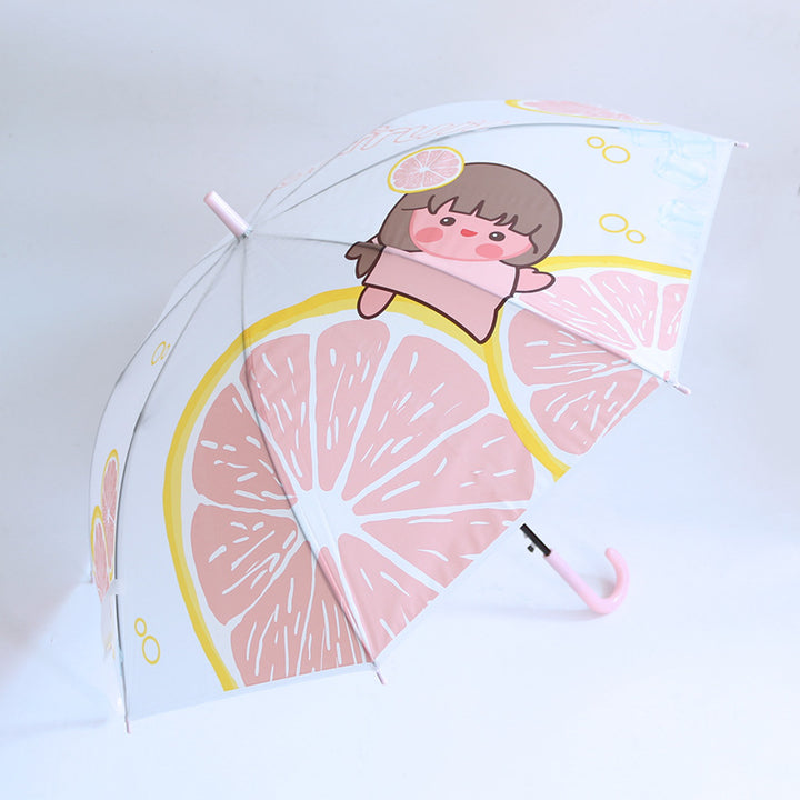 Damen Regenschirm mit fröhlichem Grapefruit-Motiv Karnz