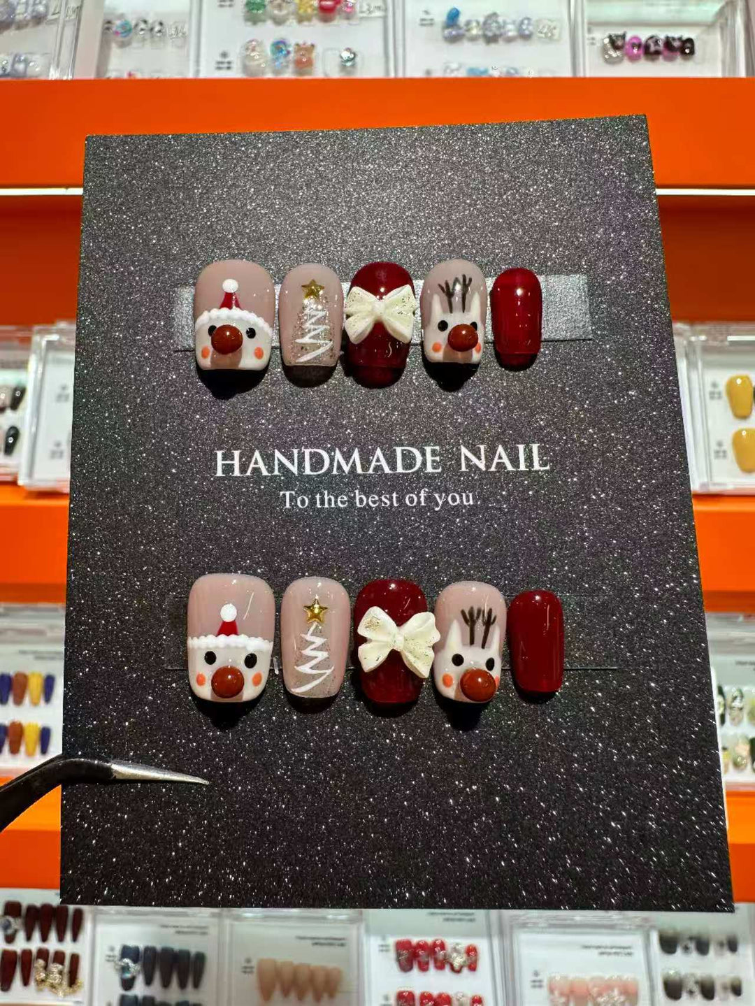 Handgemachtes, urlaubsbezogenes Press-On-Nagelset