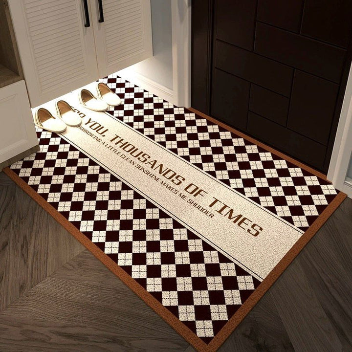 Stylische karierte Bodenmatte