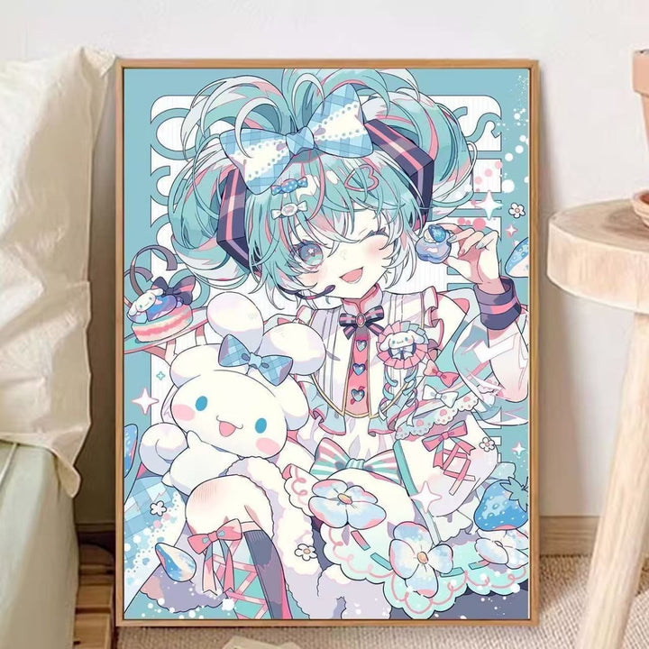Verspielt Anime-inspirierten Leinwand Kunstdruck Karnz