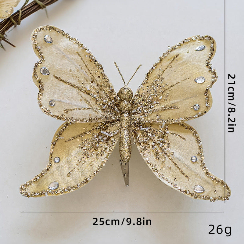 Elegante Schmetterlings-Haarclips mit Glitzer und Strass Karnz