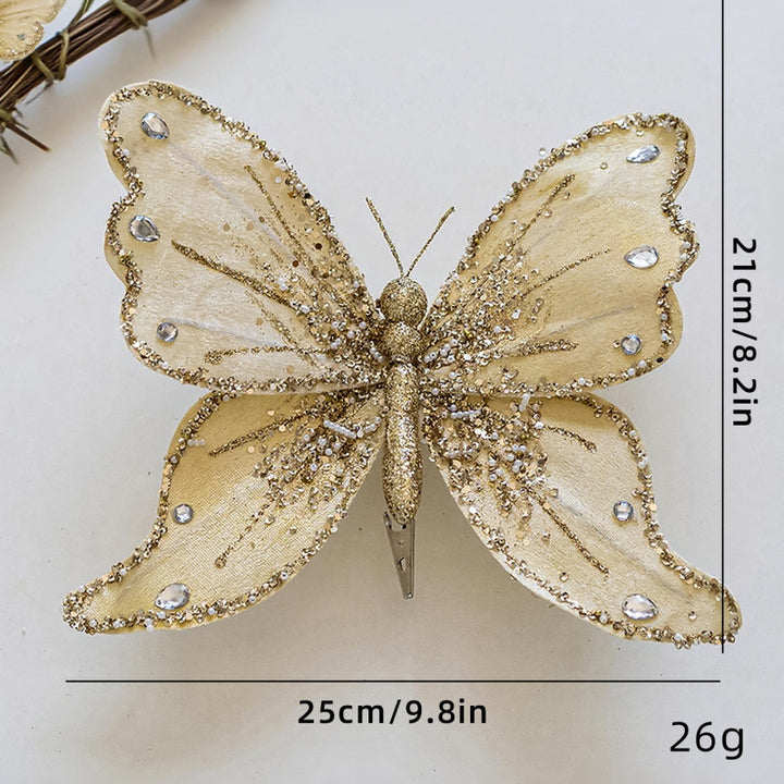 Elegante Schmetterlings-Haarclips mit Glitzer und Strass Karnz