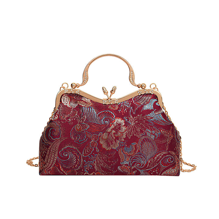 Elegante Vintage Blumen Clutch Tasche