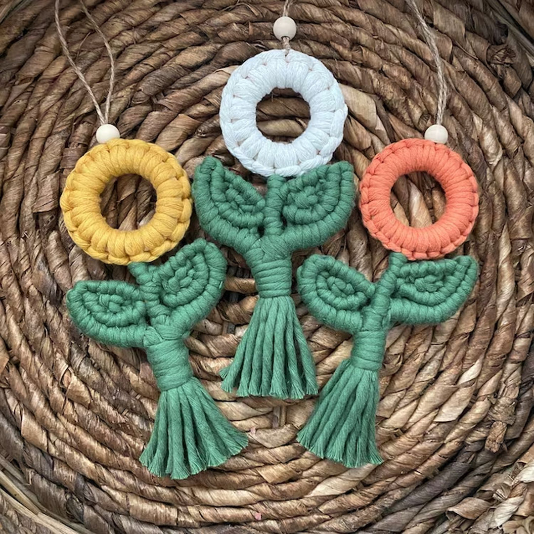 Dekorativer Makramee-Pflanzenornament Karnz