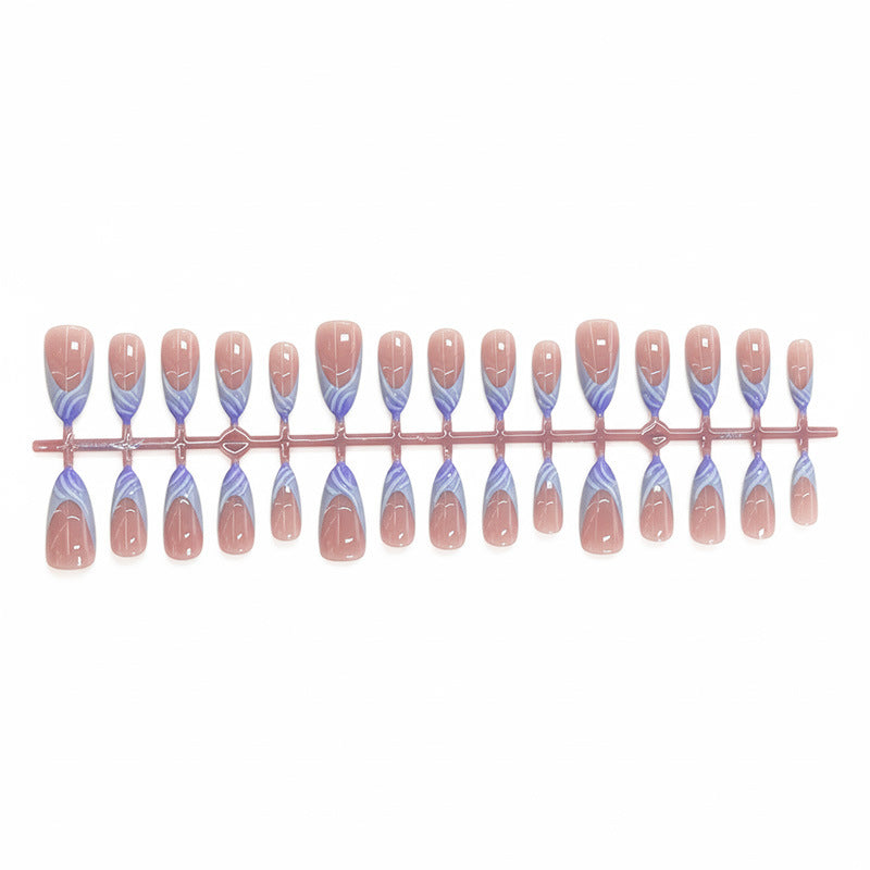 Künstlerisches Aquarell Press-On Nagelset Karnz