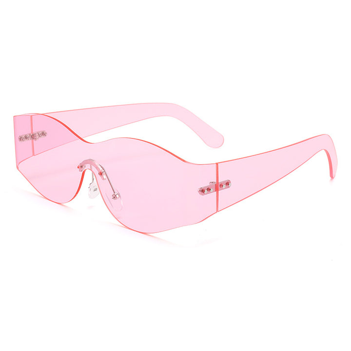 Damen modische Sonnenbrille im futuristischen Look Karnz