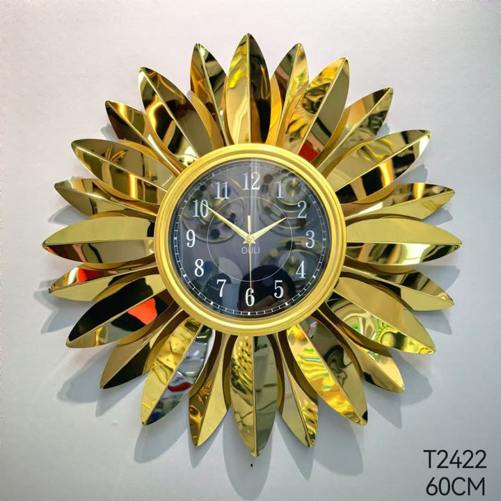 Blumen-Wanduhr mit Blattdesign Karnz