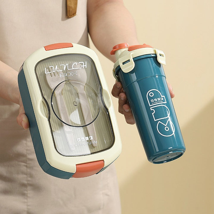Tragbare Lunchbox mit integrierter Wasserflasche
