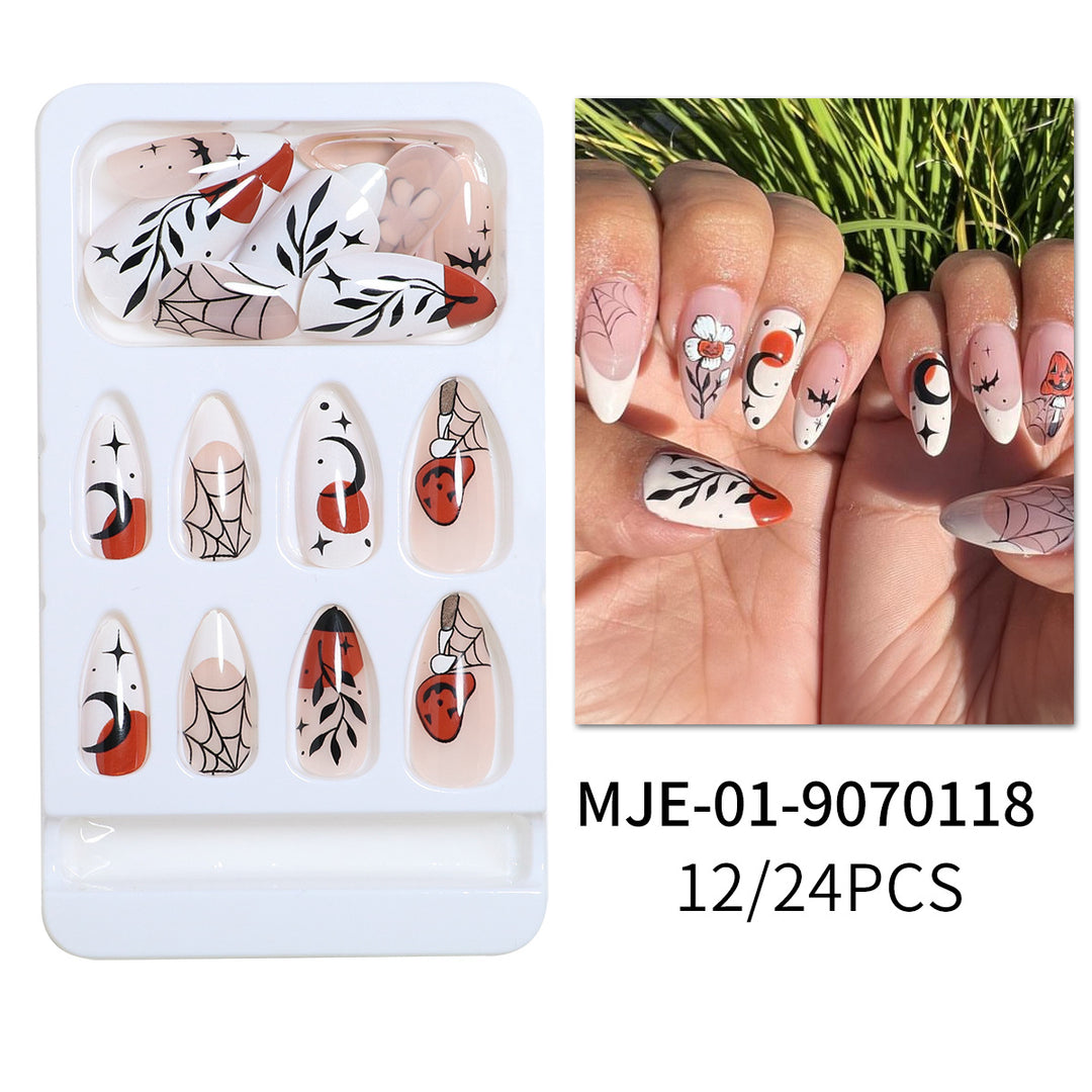 Künstlerisches Halloween-Themen Press-On Nagelset Karnz