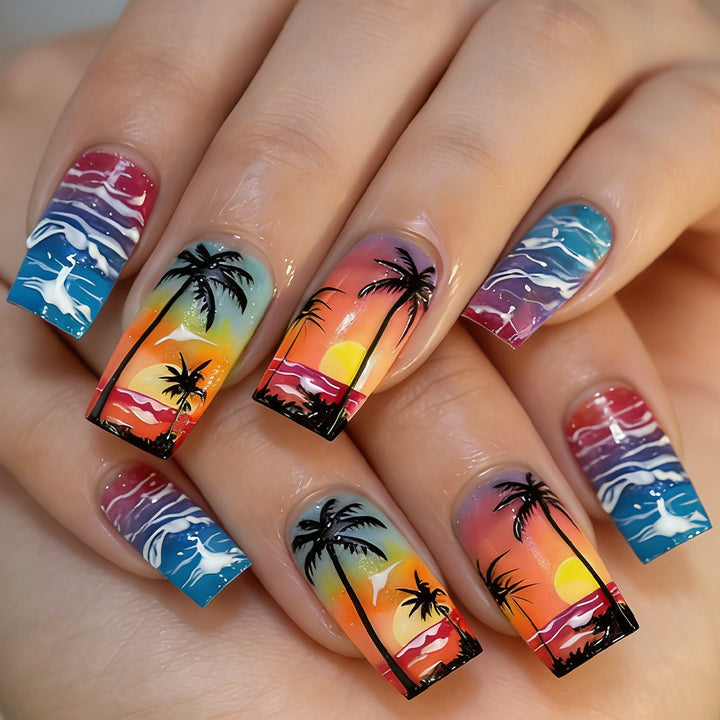 Tropical Sunset Nagelkunst Set Karnz