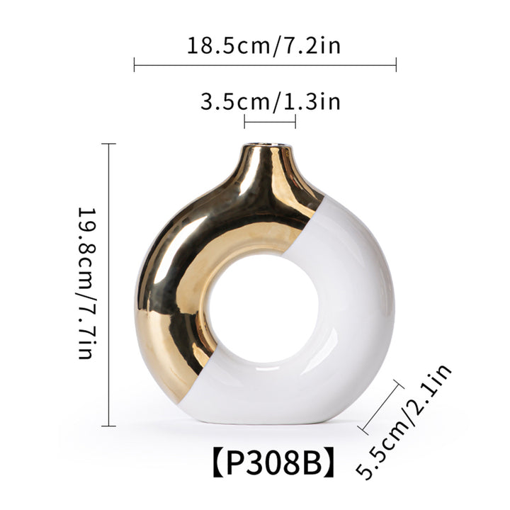 Goldene Keramische Blumenvase