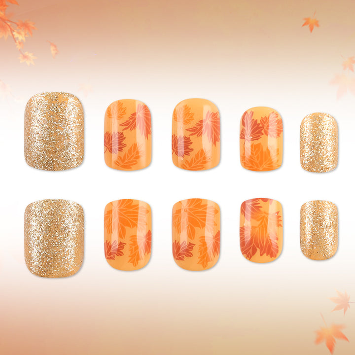 Herbstblatt Press-On Nagelkunst Karnz