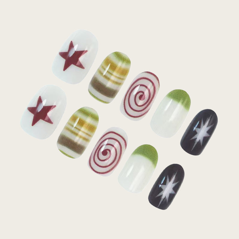 Kreative Kunstnägel mit Spiralmotiv Karnz
