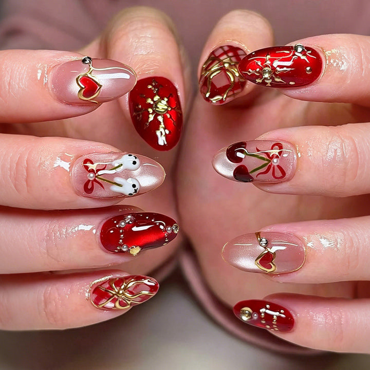 Festlich Elegantes Press-On Nagelkunst Set